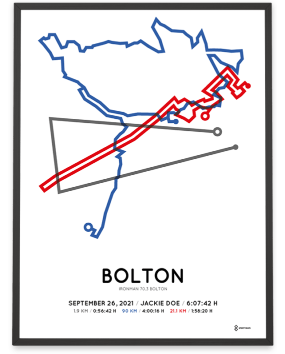 2021 Ironman 70.3 Bolton course poster