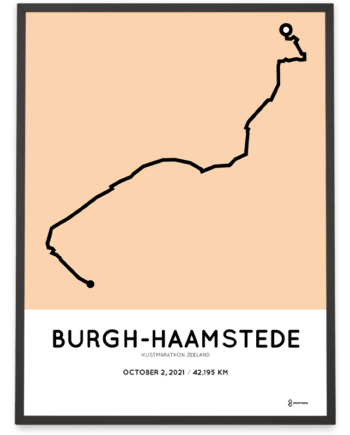 2021 Kustmarathon Zeeland parcours poster