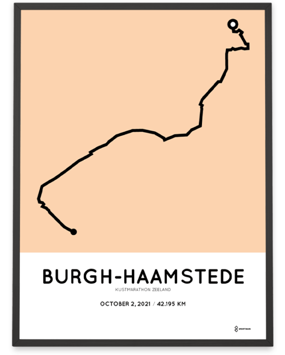 2021 Kustmarathon Zeeland parcours poster