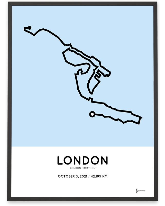 2021 London Marathon Sportmap print