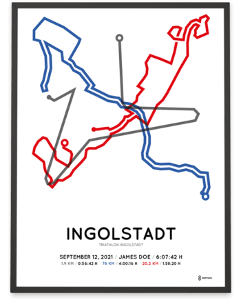 2021 Triathlon Ingolstadt middle distance strecke poster
