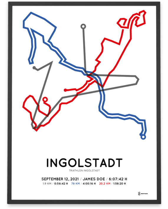 2021 Triathlon Ingolstadt middle distance strecke poster