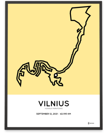 2021 Vilnius marathon course poster Sportymaps