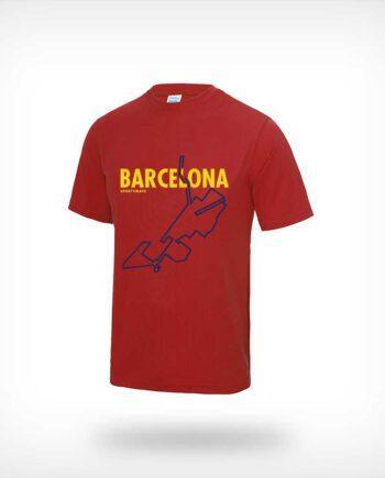 Barcelona Marathon Sportymaps running shirt man red