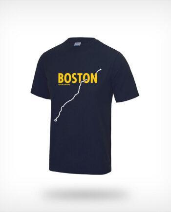 Boston Marathon Sportymaps running shirt man navy
