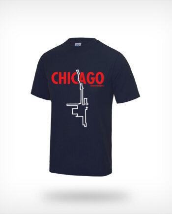 Chicago marathon running shirt man navy