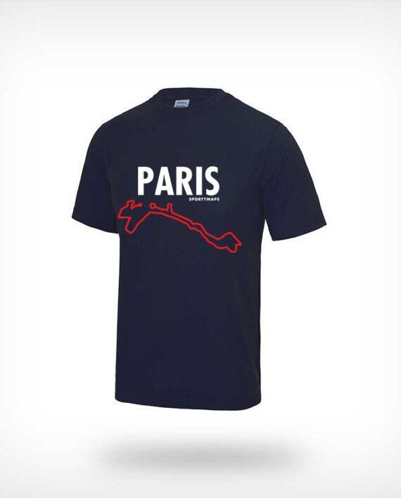 Paris Marathon running shirt man navy