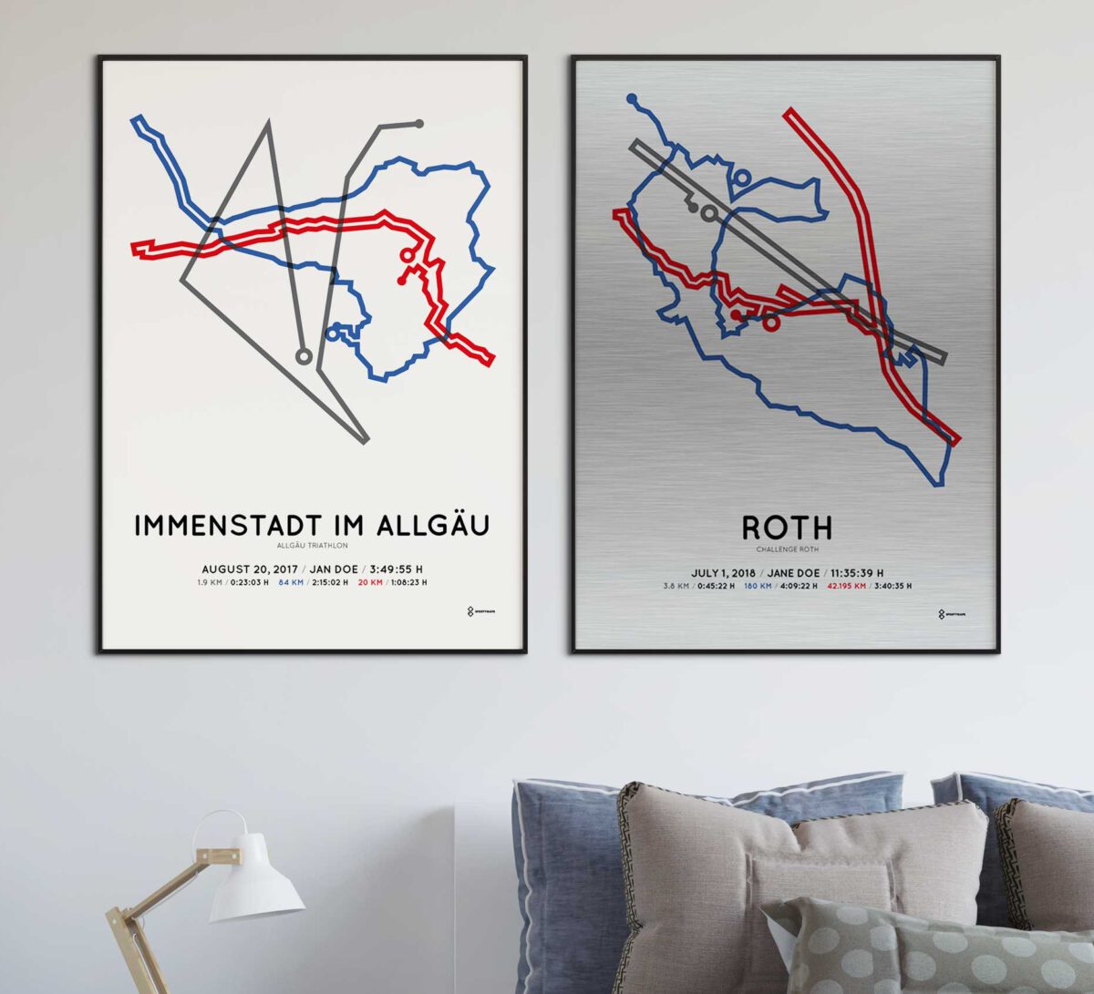 Sportymaps ironman tri course posters