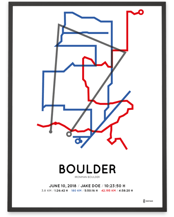 2018 Ironman Boulder sportymaps course poster