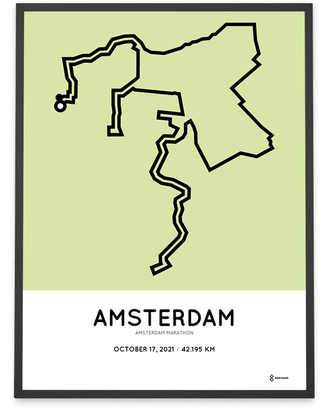 2021 Amsterdam marathon course poster 2021 Amsterdam marathon course poster
