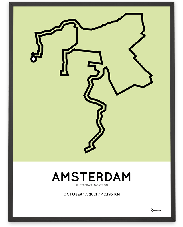 2021 Amsterdam marathon course poster