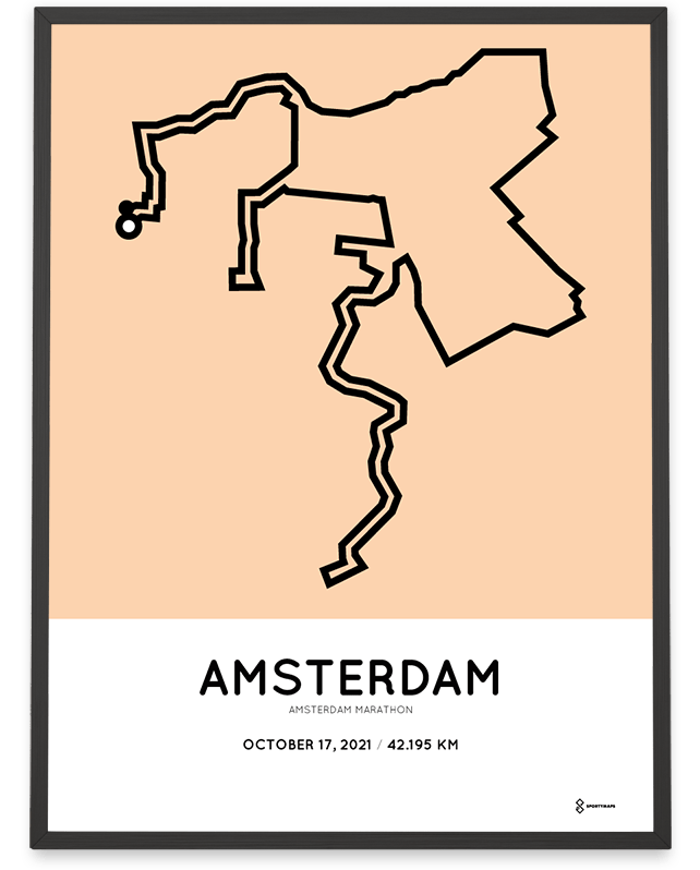 2021 Amsterdam marathon course print