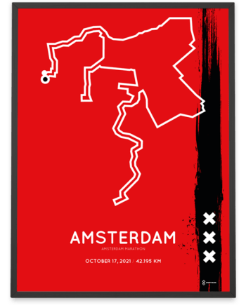 2021 Amsterdam marathon special edition Sportymaps parcours poster