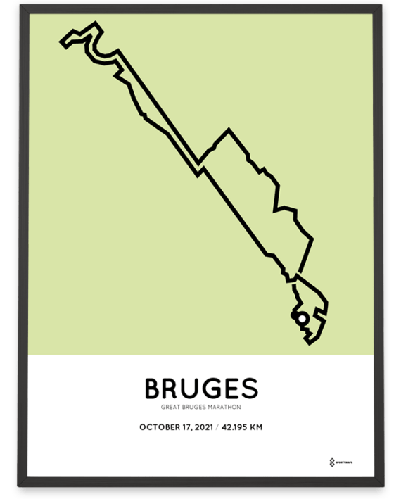 2021 Great Bruges marathon Sportymaps parcours poster