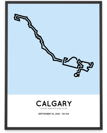 2021 Calgary marathon 50km ultra course poster