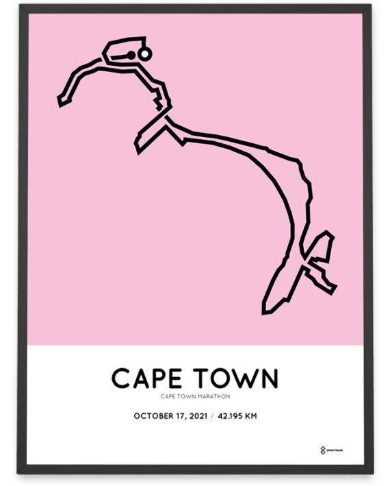 2021 Cape Town marathon Sportymaps course poster
