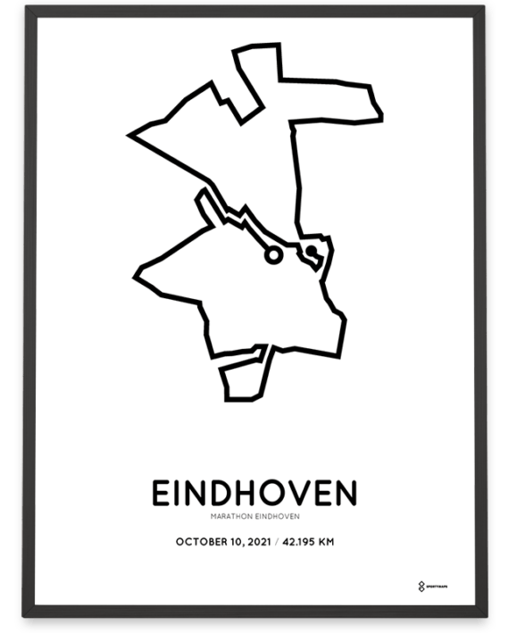 2021 Eindhoven marathon route poster Sportymaps