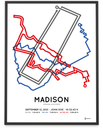 2021 Ironman Wisconsin Sportymaps course poster