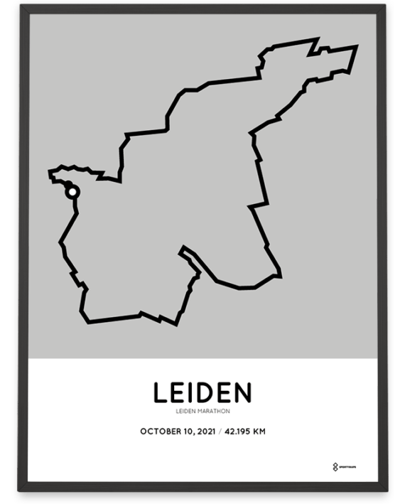 2021 Leiden marathon Sportmap print