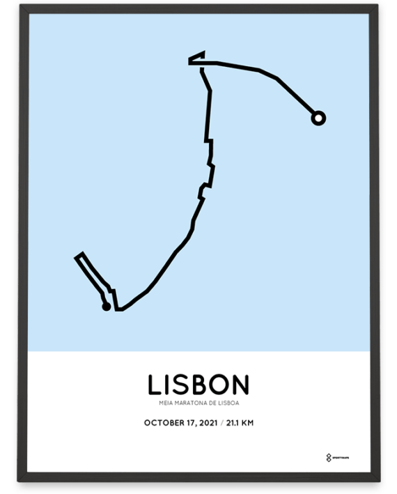 2021 Lisbon half marathon course poster