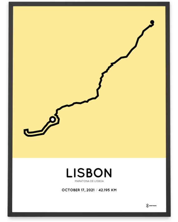 2021 Lisbon marathon routemap poster