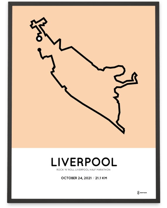 2021 Liverpool half marathon course poster