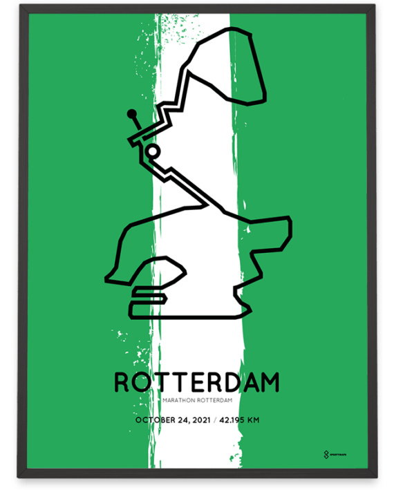 2021 Marathon Rotterdam Sportymaps Special Editon parcours poster