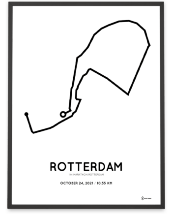 2021 Rotterdam kwart marathon Sportymaps parcours poster