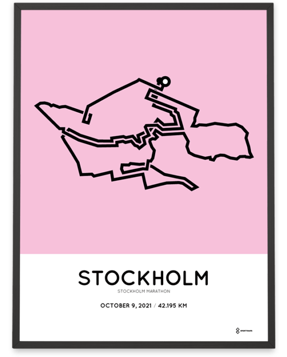 2021 Stockholm marathon course poster