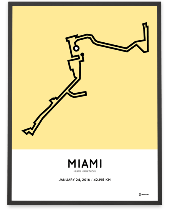 2016 Miami marathon course poster