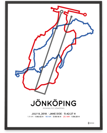 2018 Ironman 70.3 Jonkoping Sportymaps course poster