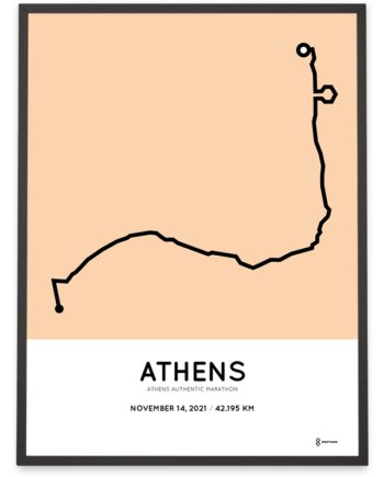 2021 Athens authentic marathon course poster