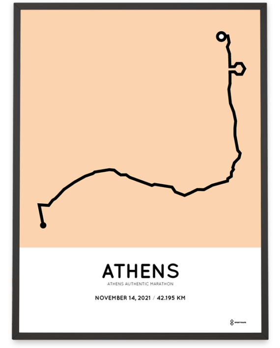 2021 Athens authentic marathon course poster