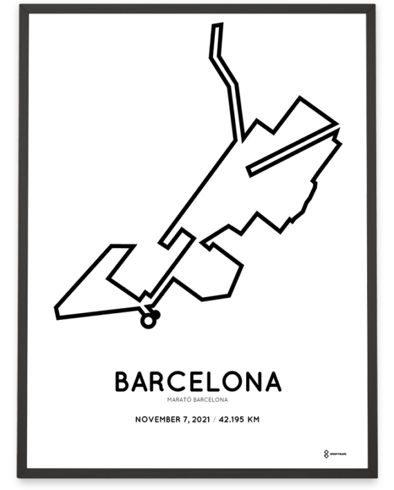 2021 Barcelona marathon course poster