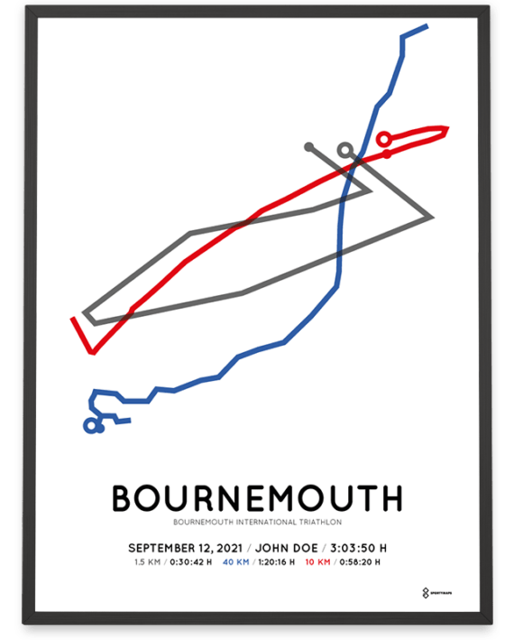 2021 Bournemouth International triathlon routemap print
