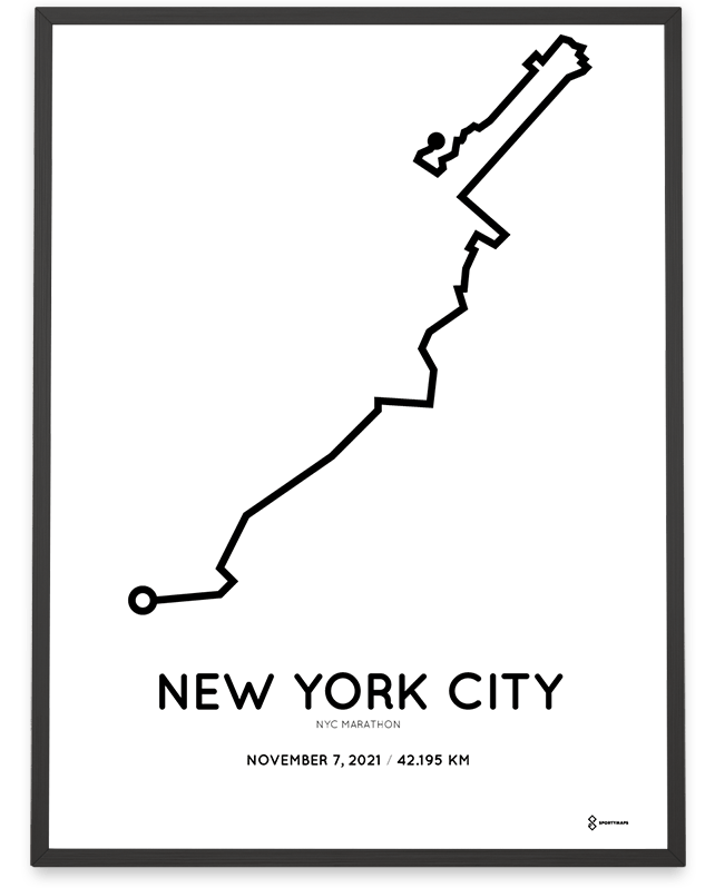2021 New York City marathon Sportymaps poster