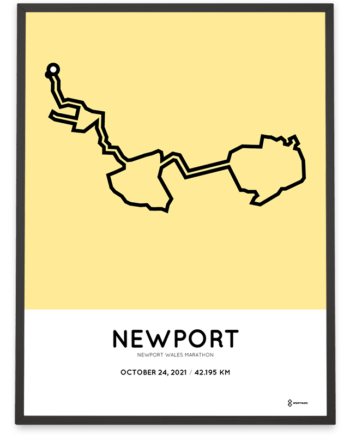 2021 Newport wales marathon coursemap poster