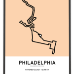 2021 Philadelphia marathon Sportymaps course poster
