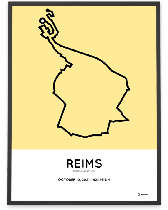 2021 Reims marathon Sportymaps parcours poster