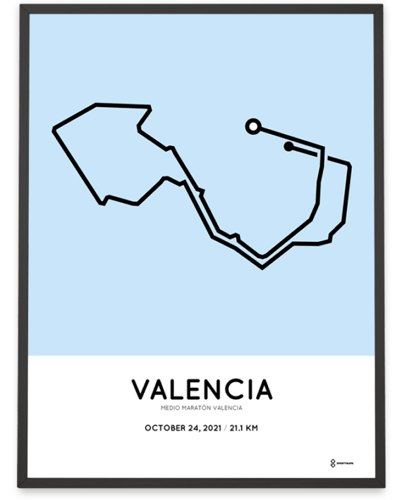 2021 Valencia half marathon course poster