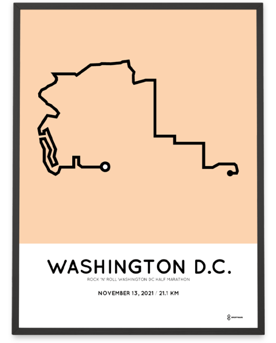 2021 Washington d.c. half marathon course poster