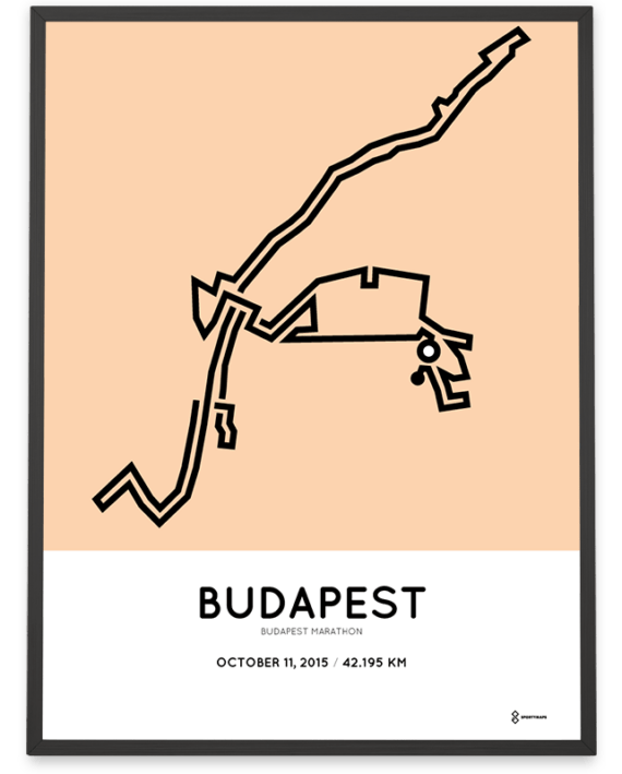 2015 Budapest marathon routemap print