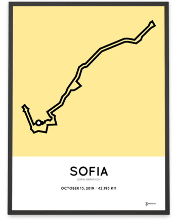 2019 Sofia marathon Sportymaps course poster