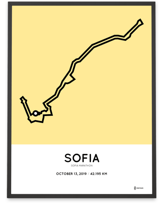2019 Sofia marathon Sportymaps course poster