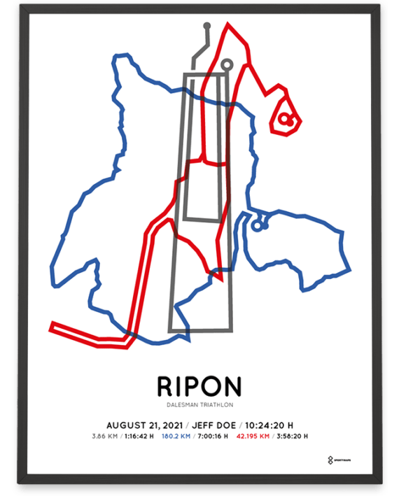 2021 Dalesman triathlon Sportymaps course poster