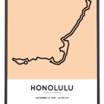 2021 Honolulu marathon Sportymaps course poster