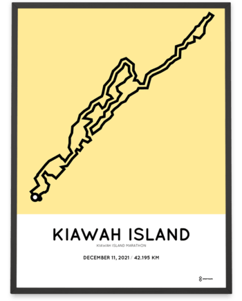 2021 Kiawah Island marathon Sportymaps course poster