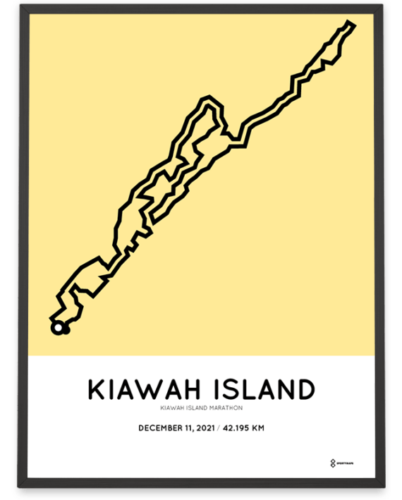 2021 Kiawah Island marathon Sportymaps course poster