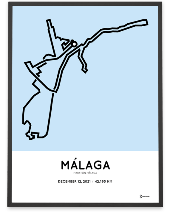 2021 Malaga marathon course poster