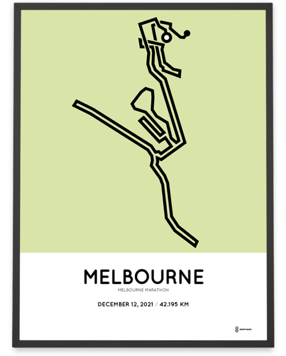 2021 Melbourne marathon course poster